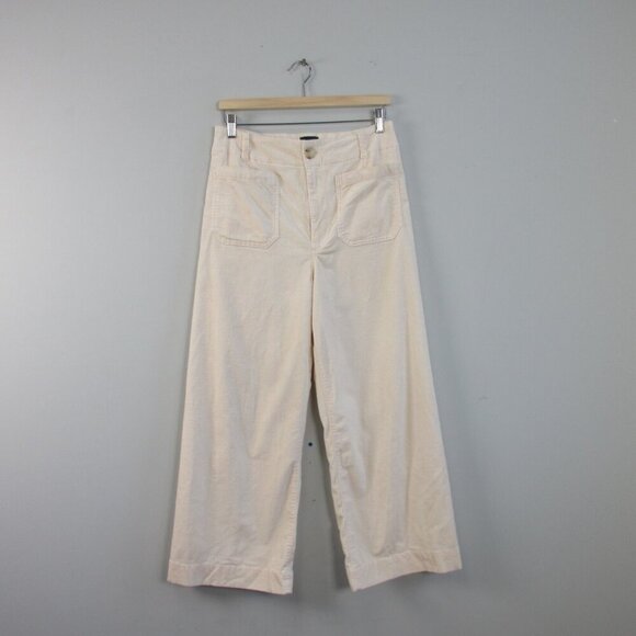 Maeve by Anthropologie The Colette Women's 30 Ivory Corduroy Pants Preppy 490 - Picture 1 of 10